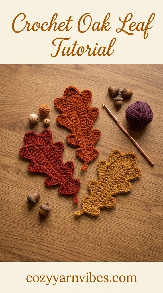 Crochet oak leaf tutorial