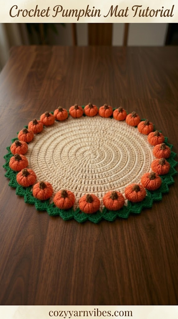 Crochet pumpkin mat