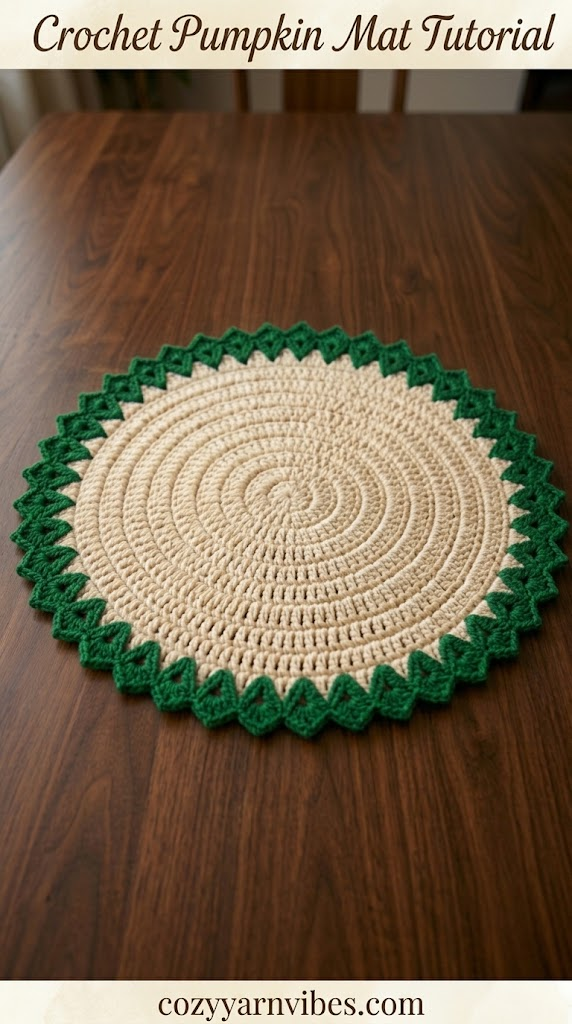 Crochet pumpkin mat