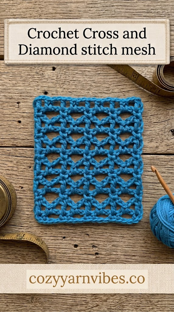 cross and diamond stitch mesh