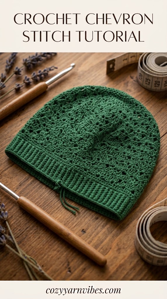 crochet chevron stitch hat